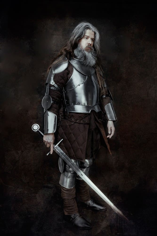 Vambraces Gustav, Armpanzer, schwarz, 1,2 mm