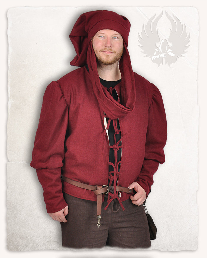 Kaperon Rogier van der Weyden, uldblanding, bordeauxrød