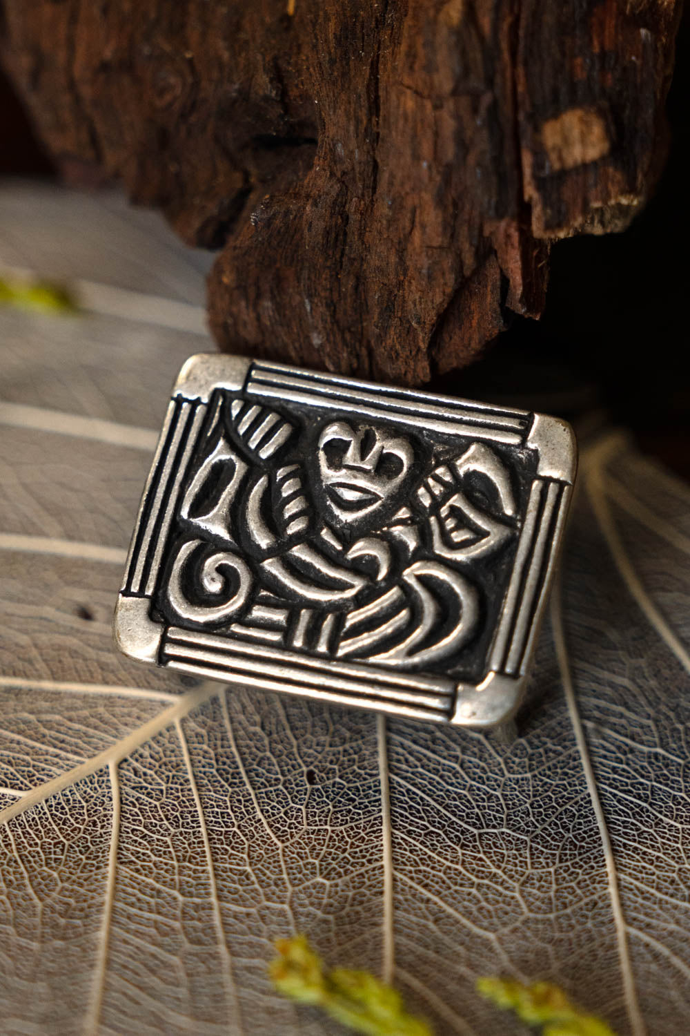 Viking belt fitting Adelsö, silvered