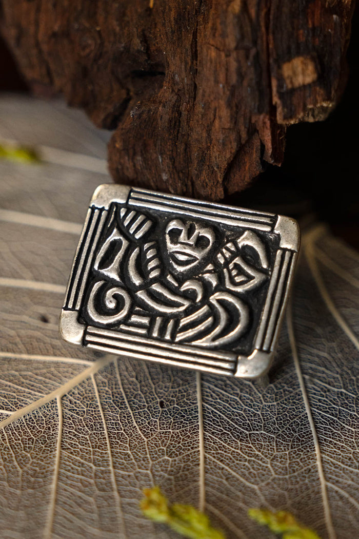 Viking belt fitting Adelsö, silvered