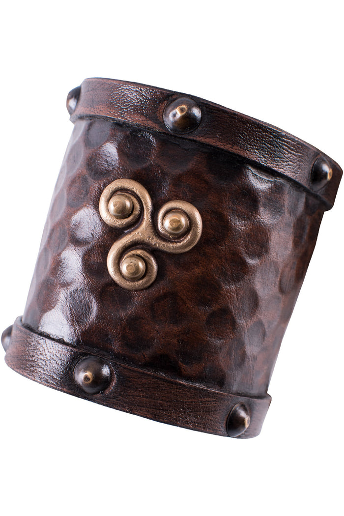 Armband Keltische triskelion, leer