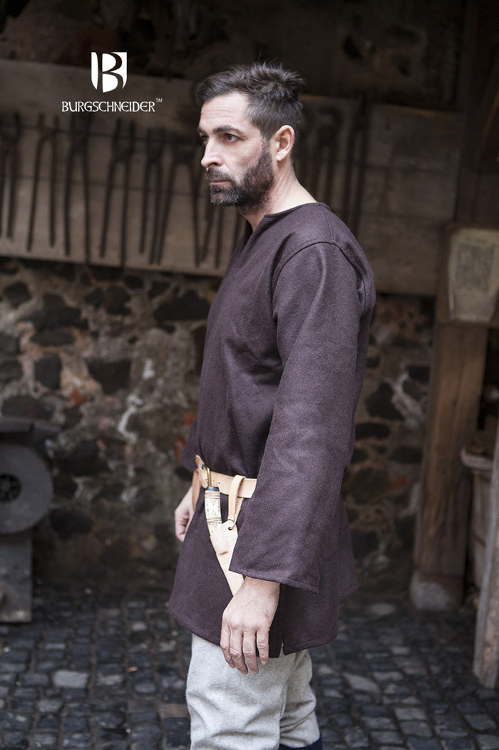 Tunika Lodin, brązowa, mieszanka wełny