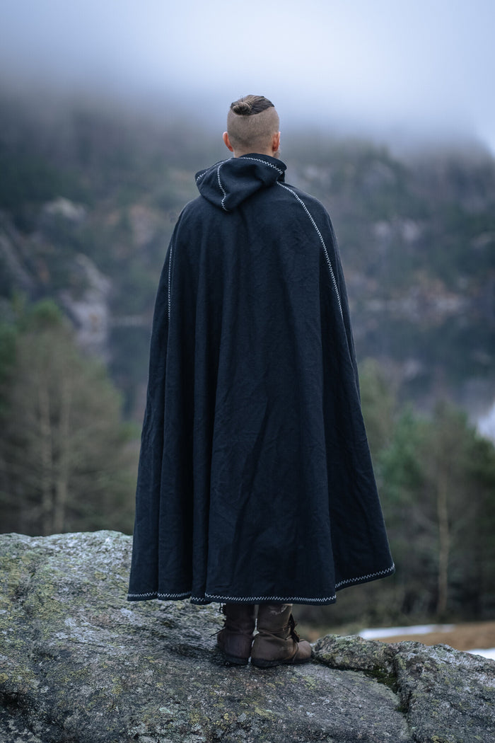 Cloak Valdemar, black, wool mix