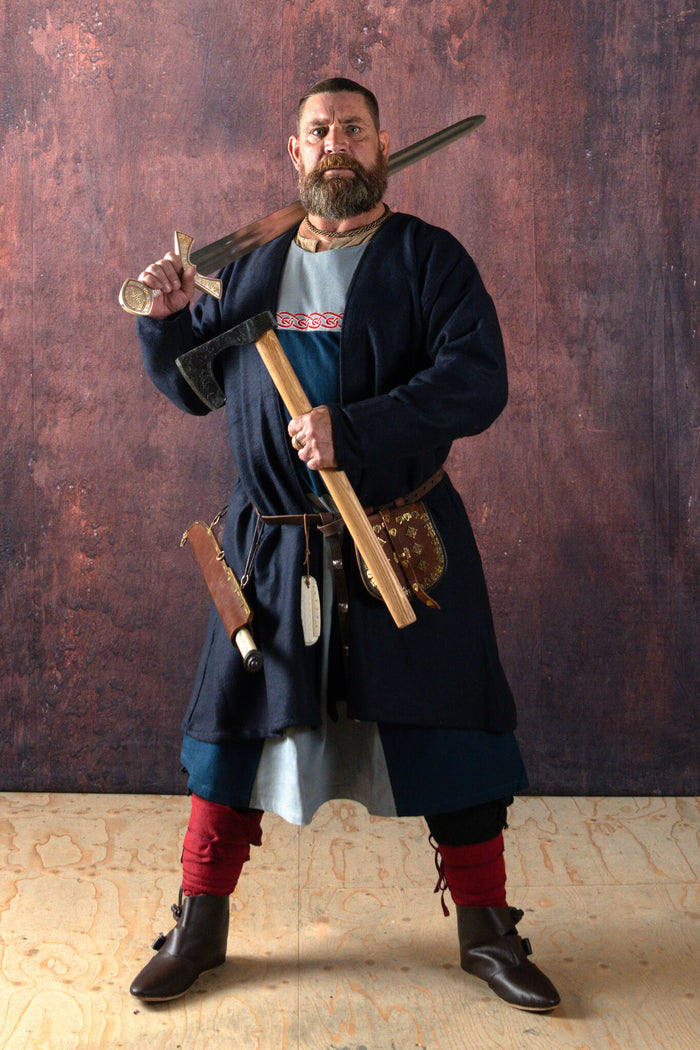 Vikingekaftan Loki, uldblanding, blå