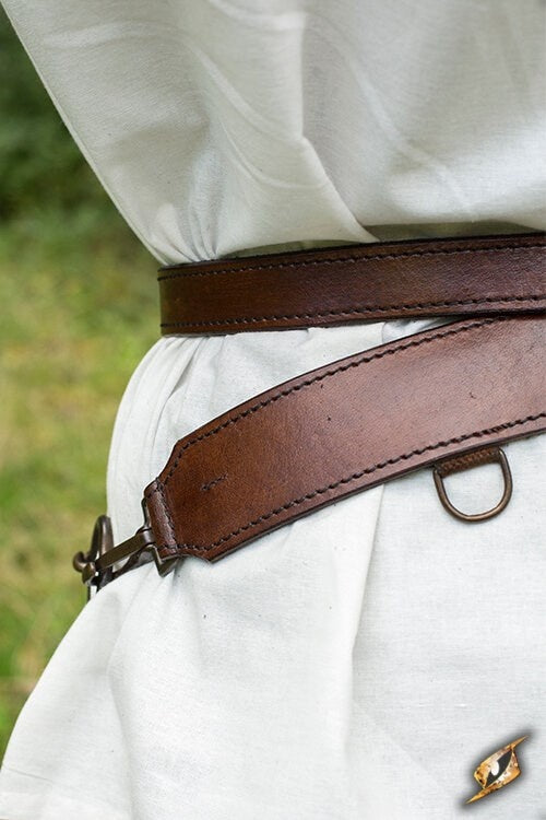 Two-part sword belt, brown