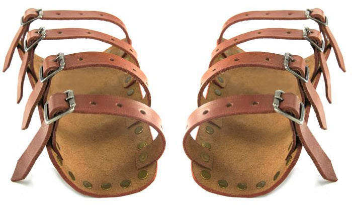 Marius läderbracers, underarmsskydd, bruna