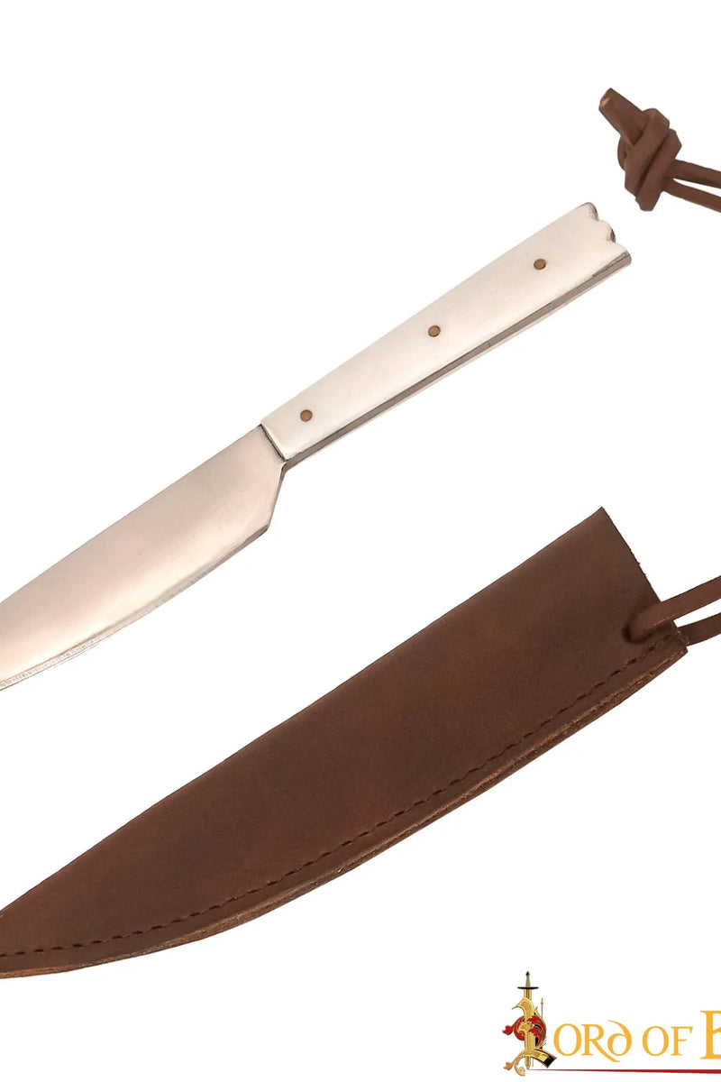 Couteau de table du XVe siècle avec manche en os, acier inoxydable