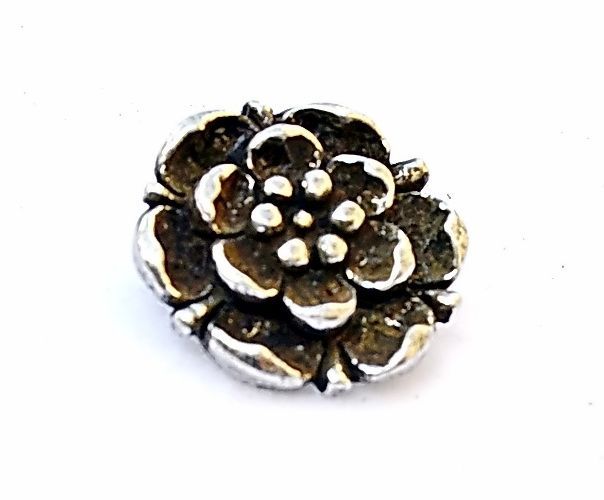 Tudor rose belt fitting (set of 5 pieces), silvered bronze