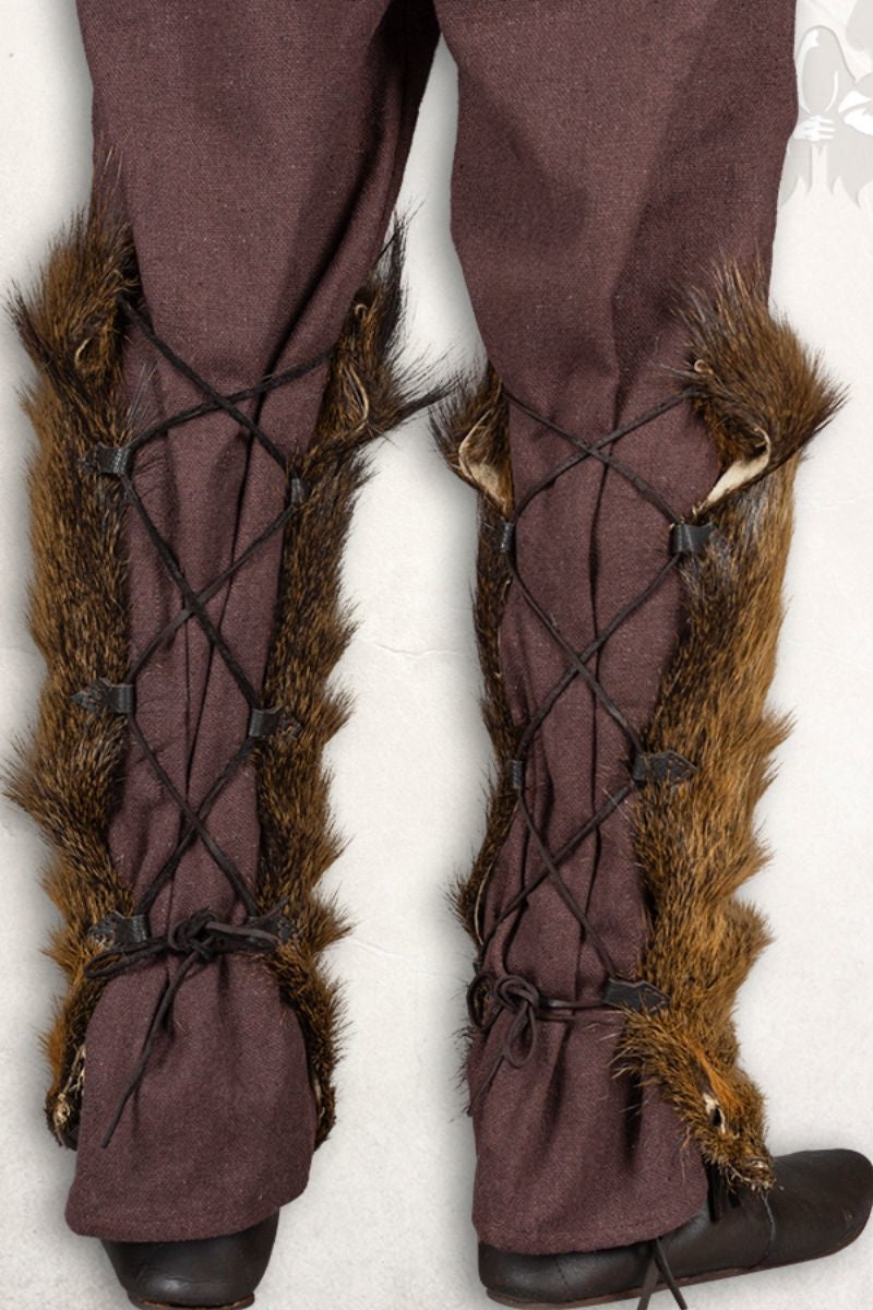Aldhelm greave, fur, brown