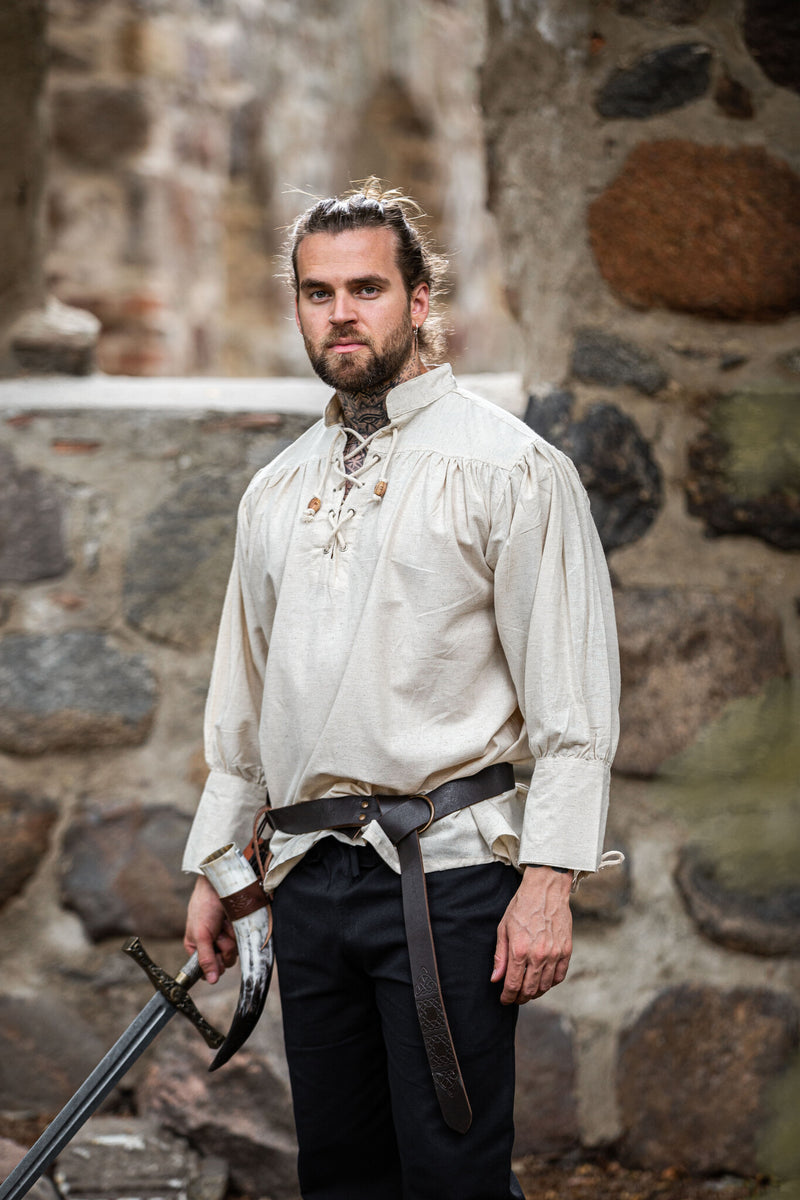 Middelalderlig skjorte Bernard, creme