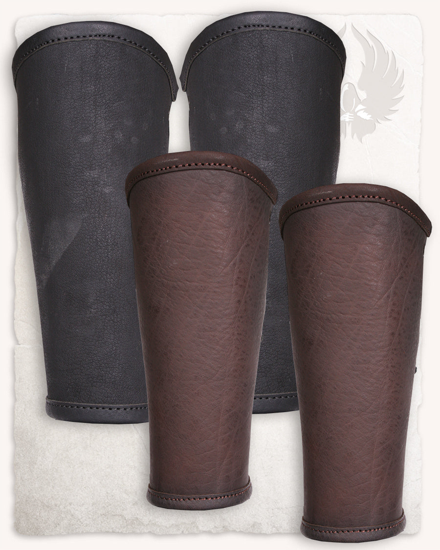 Borg Leather Bracers, forearm guards, brown