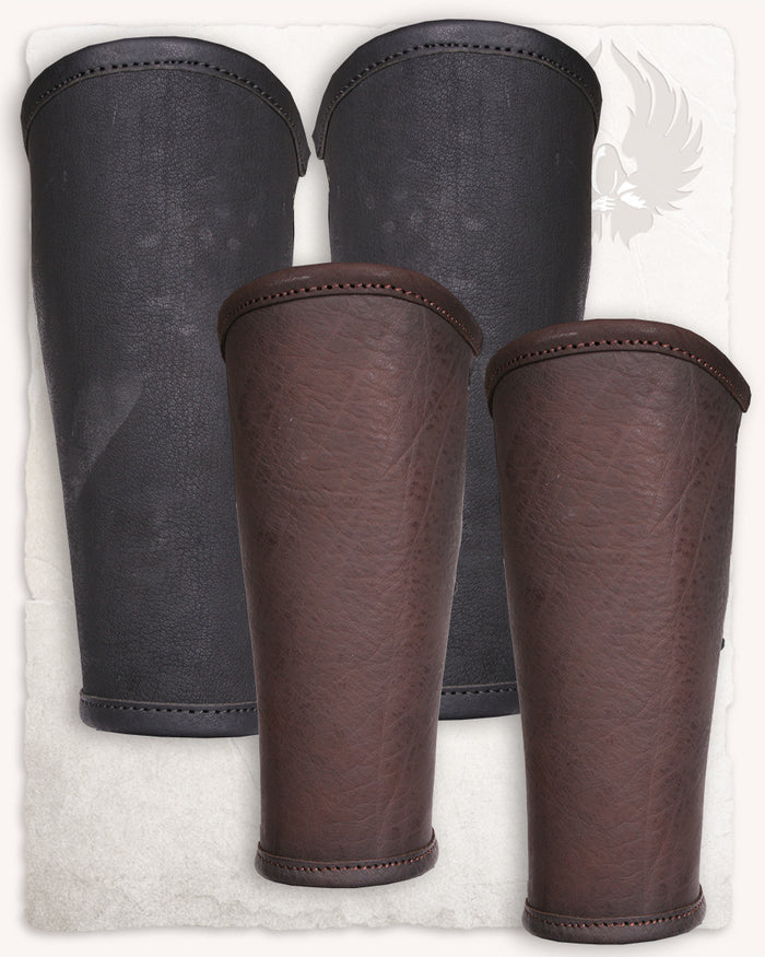 Borg Leather Bracers, forearm guards, brown