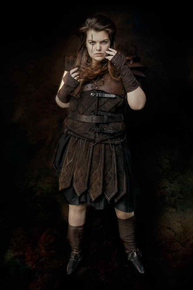 Gonna in pelle Tenebra, marrone 