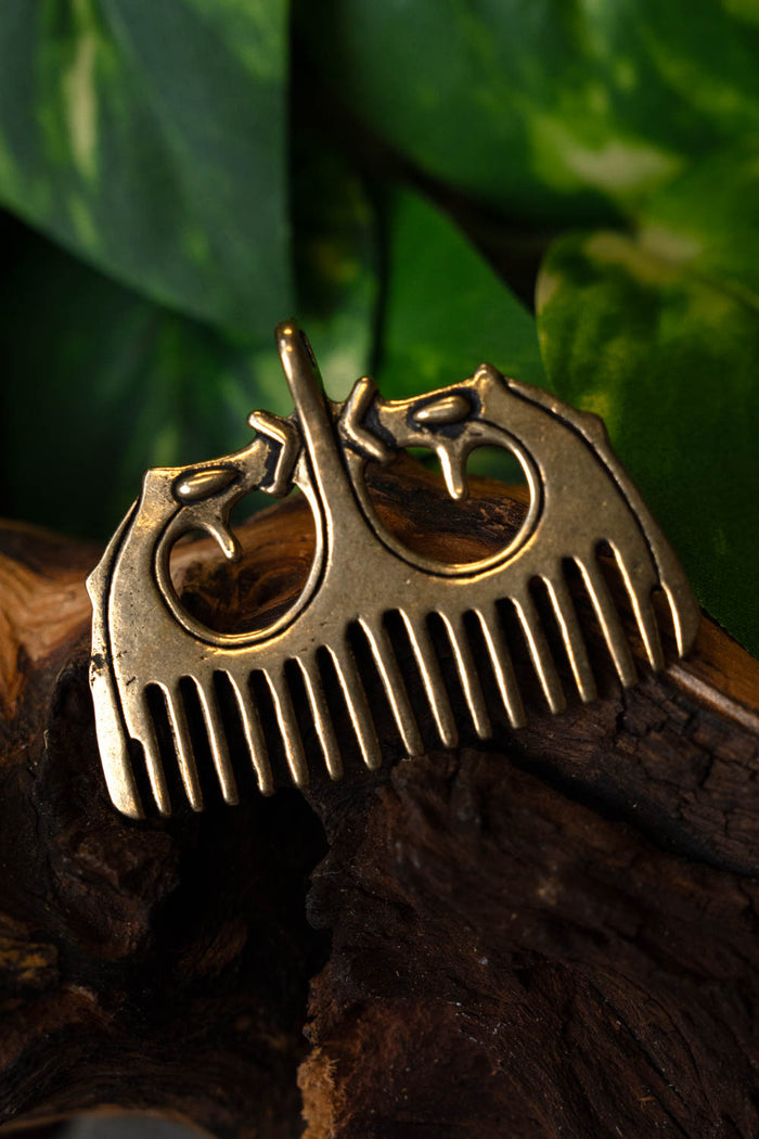 Pettine vichingo stile Ringerike, bronzo