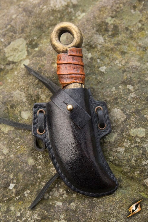 Coltello da scuoiatura LARP con supporto, nero