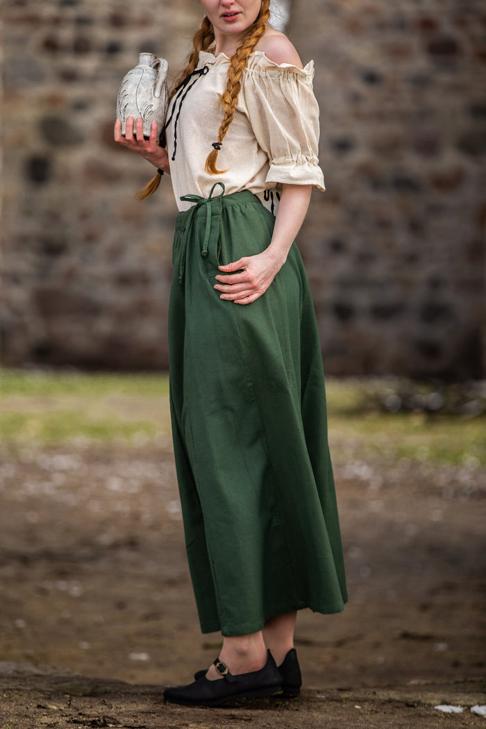 Medeltida kjol Konstanze, grön