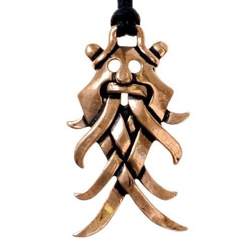 Viking Odin masker-amulet Moesgard, brons