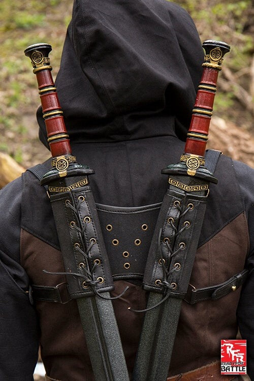 RFB Dubbele LARP zwaardhouder, zwart