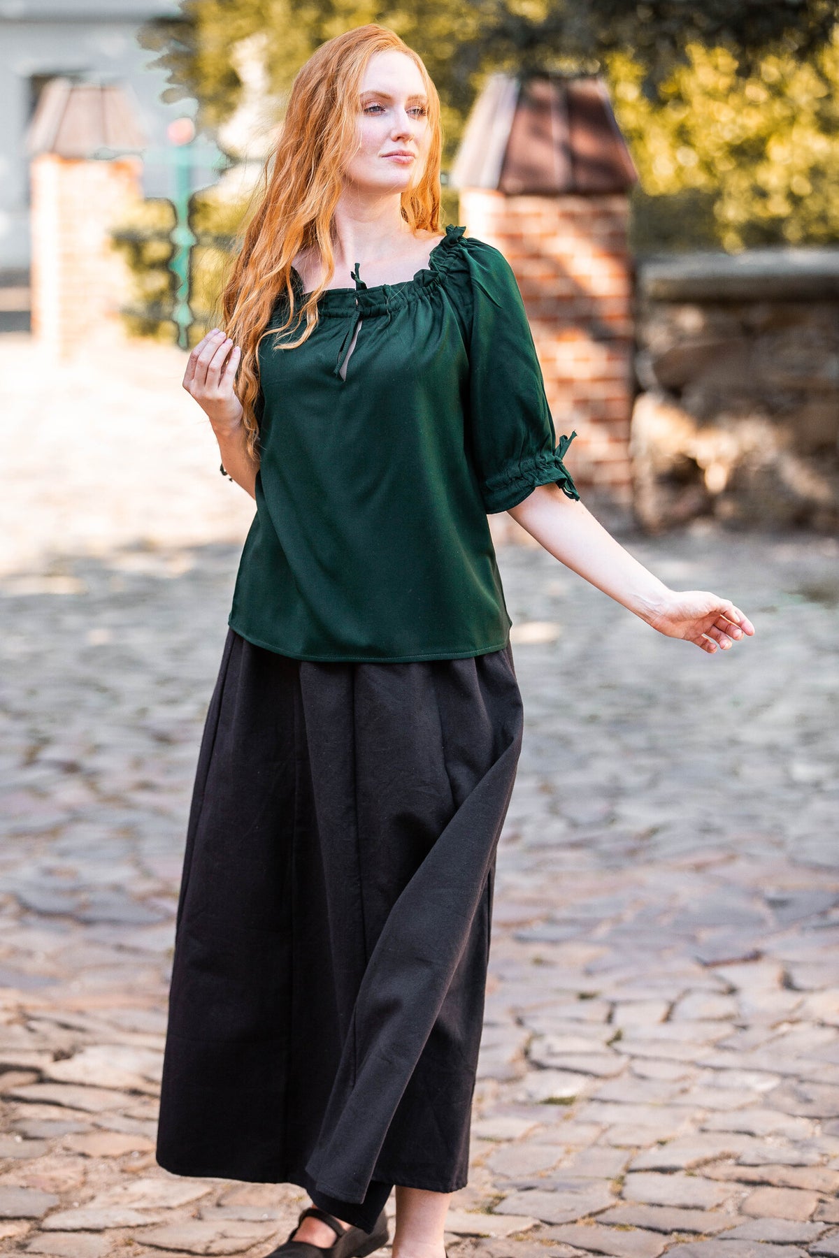 Baroque blouse Julia groen