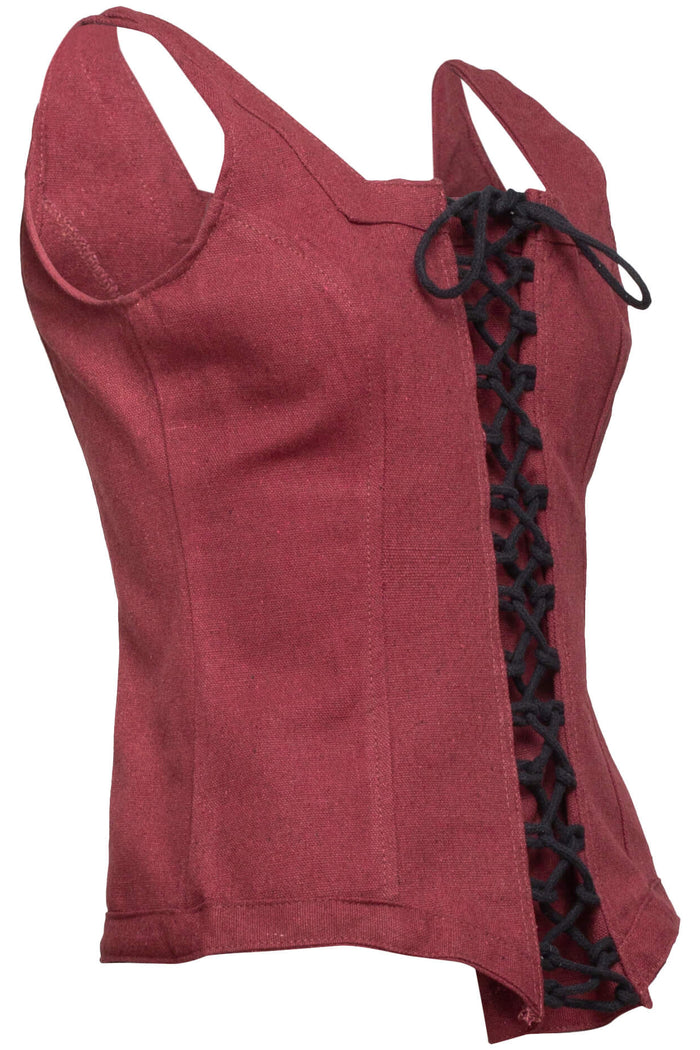 Bodice Ursula, cotton, burgundy red