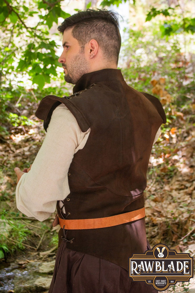 Chaleco de cuero Diego – marrón