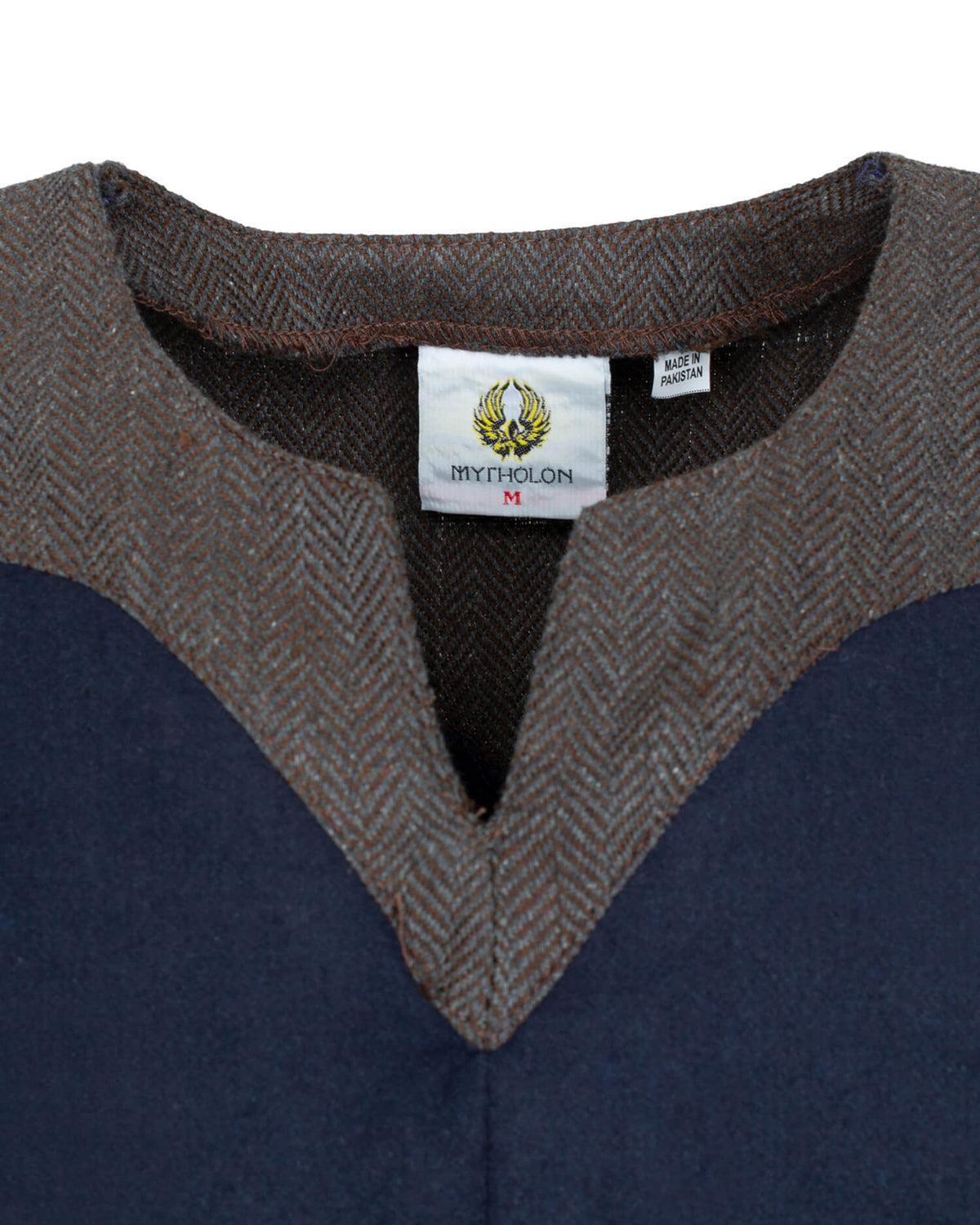 Broderad Norgaard-tunika, ullmix, blå