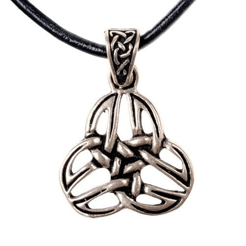 Pendentif triquetra celtique, bronze argenté