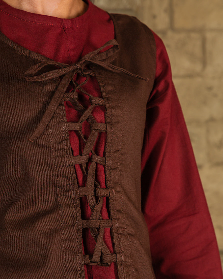 Medeltida överklänning Leandra, brun