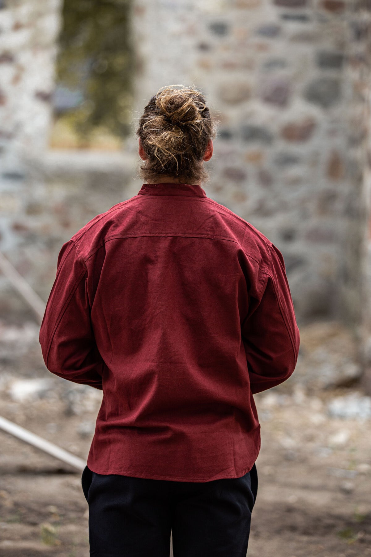 Håndvævet skjorte, rød