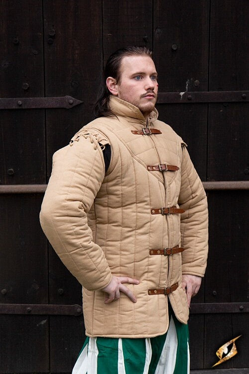 Middeleeuwse gambeson beige