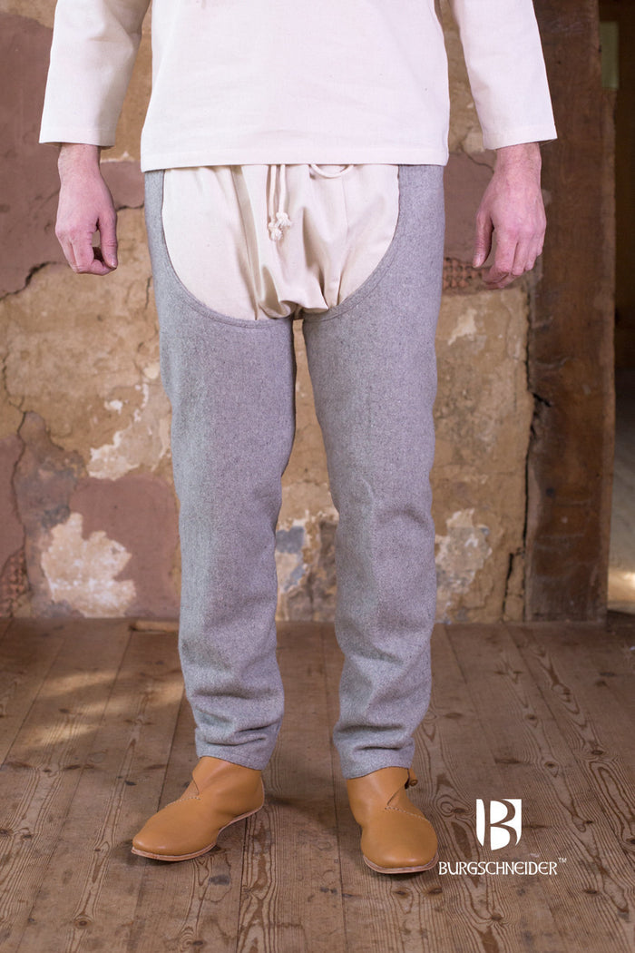 Nogawice Bernolf, mieszanka wełny, szare