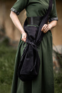 Borsa a tracolla in tessuto, nera