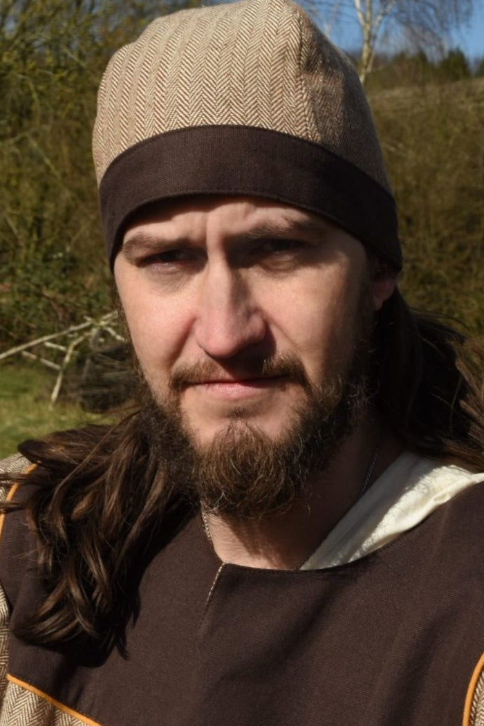 Birka hat herringbone motif, brown