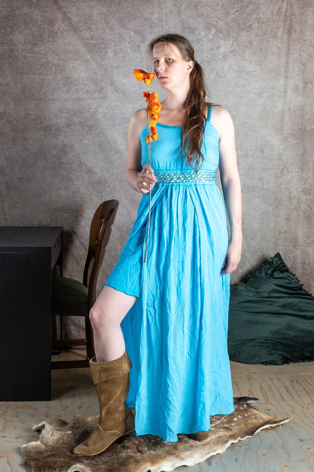 Gudinneklänning Thetis, turkos