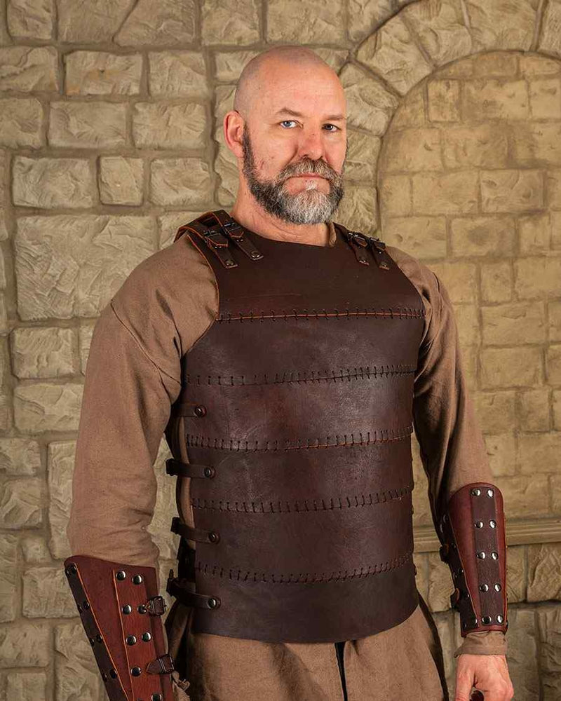 Leather cuirass Erend, brown