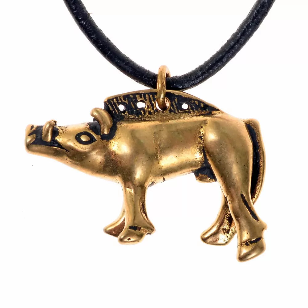 Pendant Celtic boar Bibracte, bronze