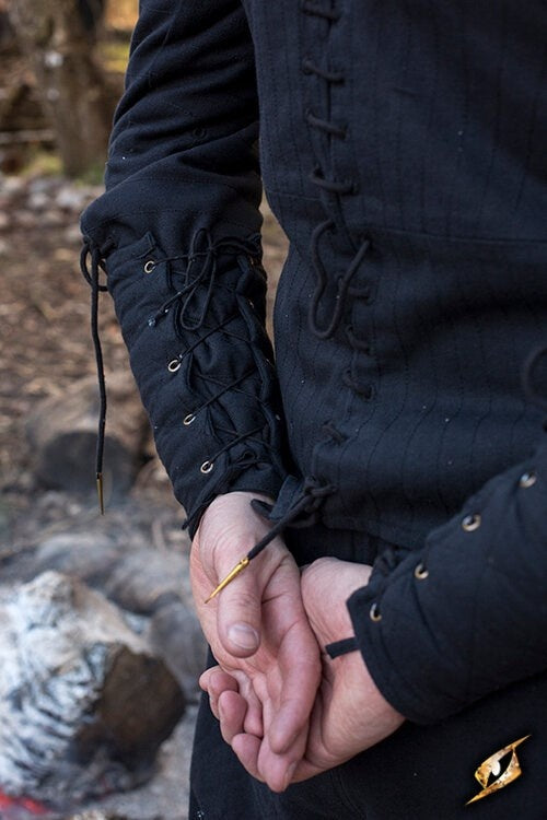 Schwarze Gambeson Unterarmschützer, Paar