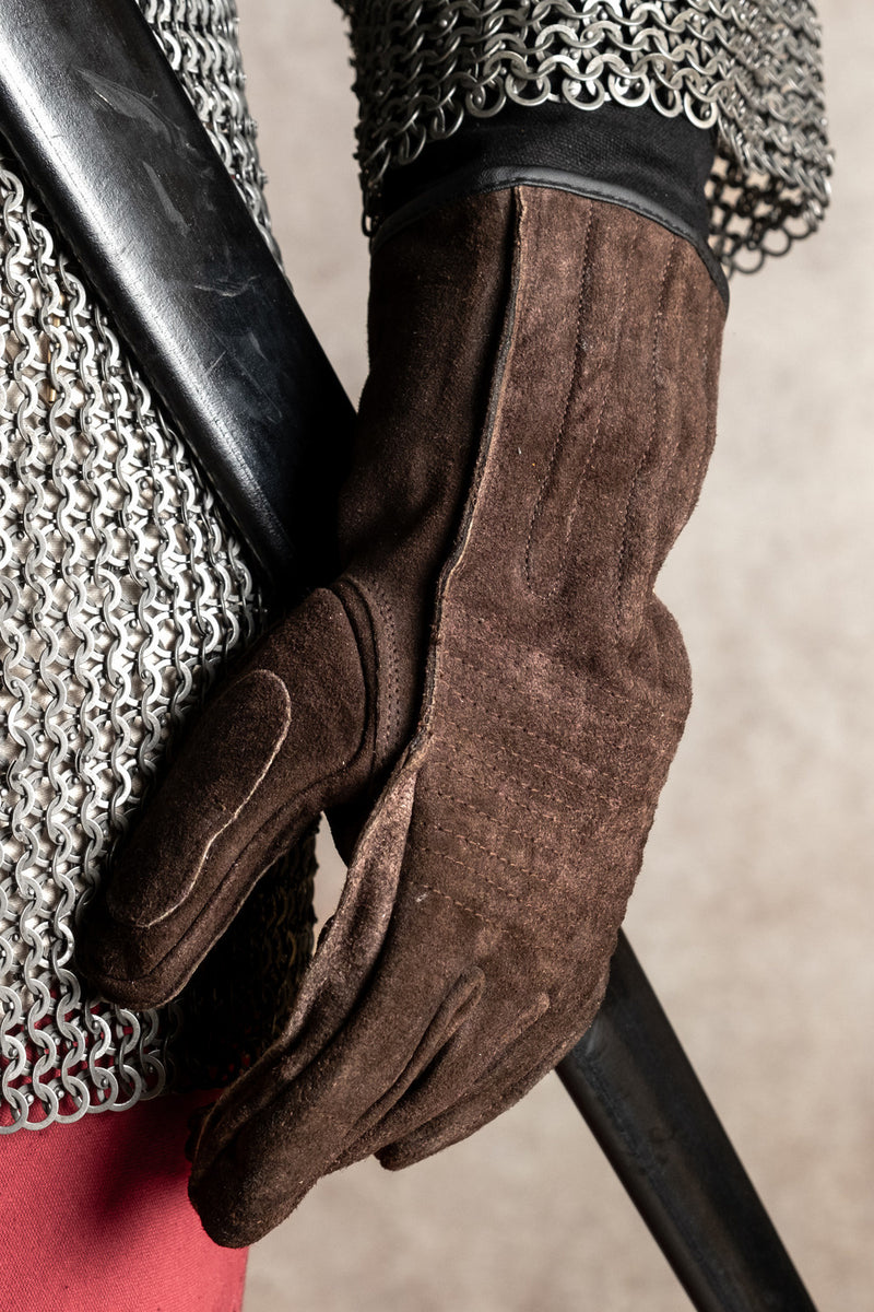 Skórzane rękawice Clemens, ciemnobrązowe