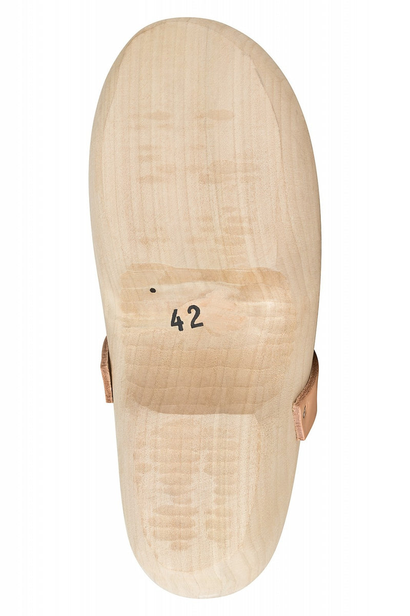 Drewniaki z paskiem skórzanym