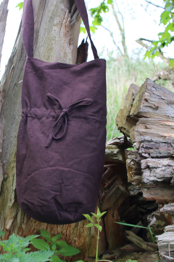 Textile shoulder bag, brown