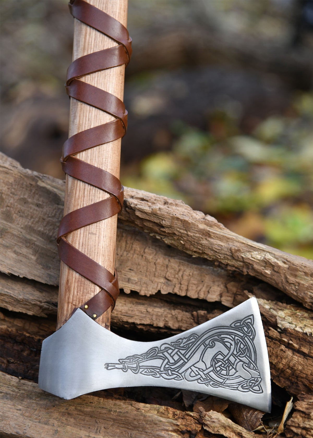 Vikingøkse, type K, graveret, halvsleben