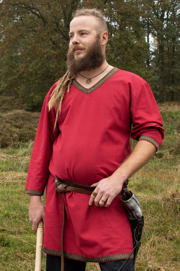 Tunique viking, rouge foncé