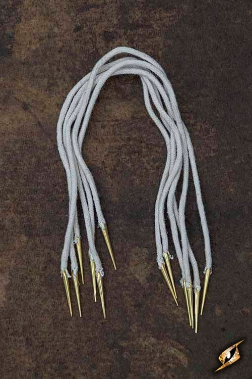 Schnürsenkel mit Aglets, Set mit 6 Stück, natur