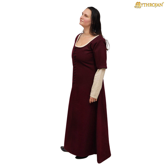 15th century cotehardie, wool, red