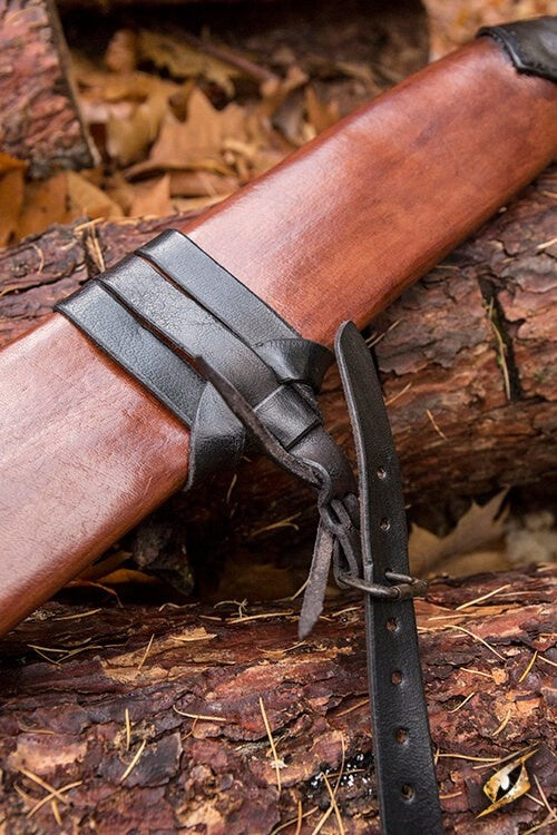 LARP sword scabbard, L, right-handed, brown