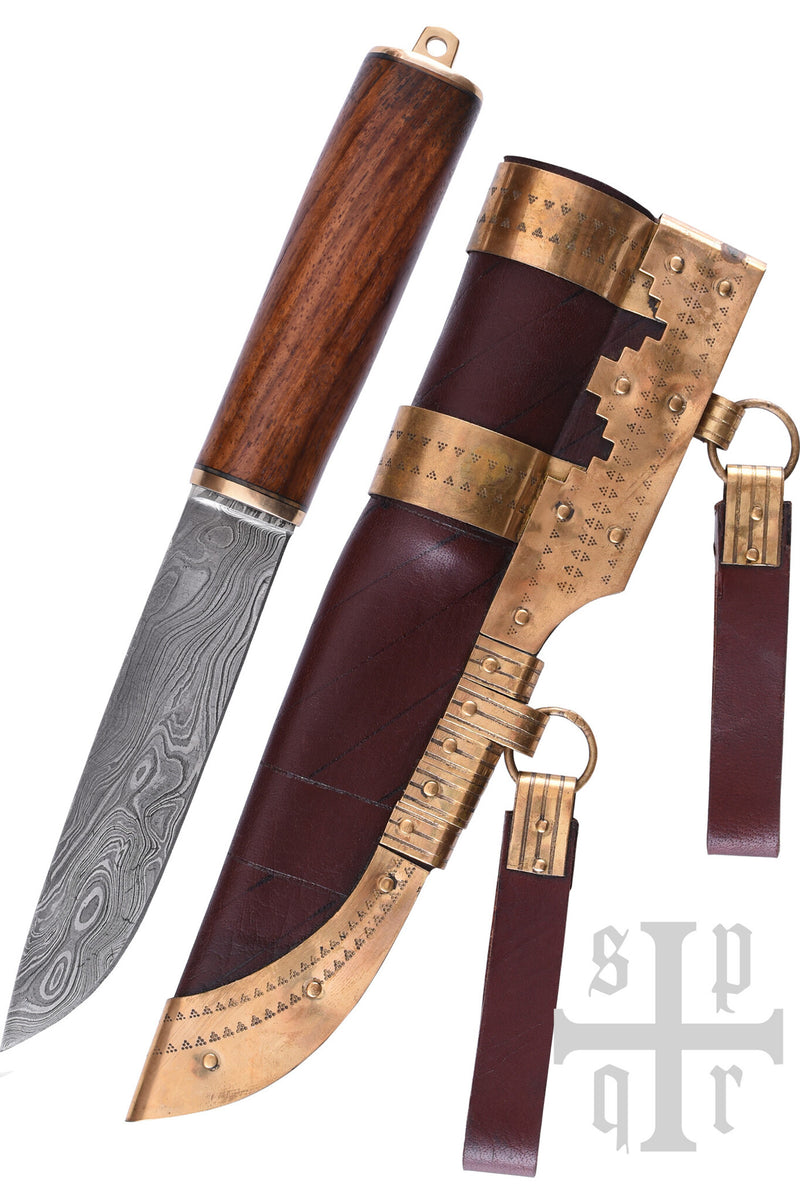 Vikingsax Roskilde, damaskusstål, semi-skarp