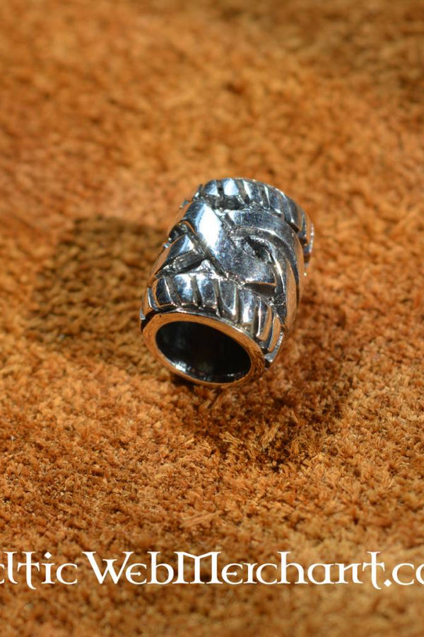 Beard bead with Celtic knot, sterling silver