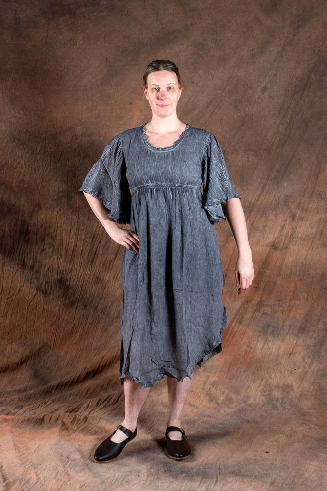 Frieda zomerjurk, grijsblauw