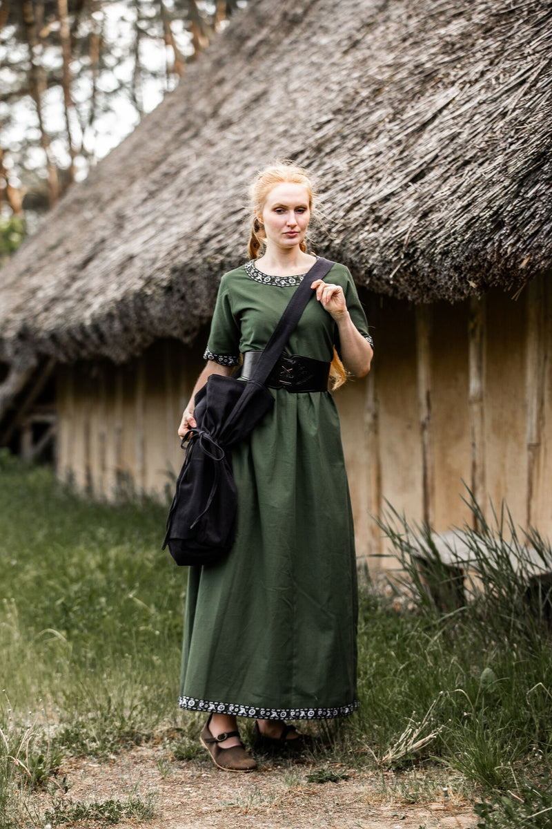 Borsa a tracolla in tessuto, nera
