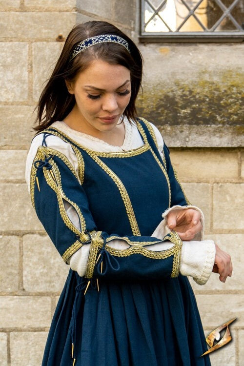 Italiensk gamurra, sent 1400-tal, blå